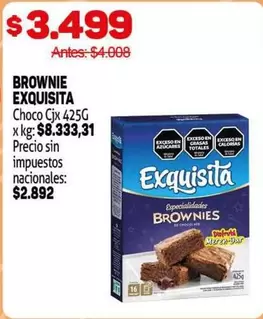 Exquisita - BROWNIE EXQUISITA Choco Cjx 425G