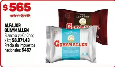 Guaymallen - GUAYMALLEN Blanco x 70 Gr Choc