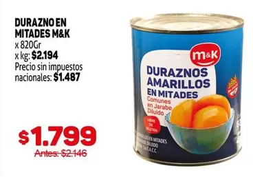 M&K - DURAZNOS EN MITADES
