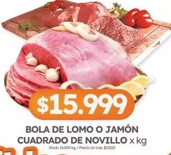 X$ - BOLA DE LOMO O JAMÓN CUADRADO DE NOVILLO