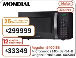 Mondial - Microondas MO-02-34-B