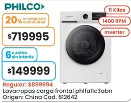 Philco - Lavavopas carga frontal phlfallc3abn Cod. 612642