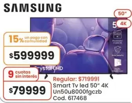 Samsung - Smart Tv led 50" 4K Un50u8000fgczb