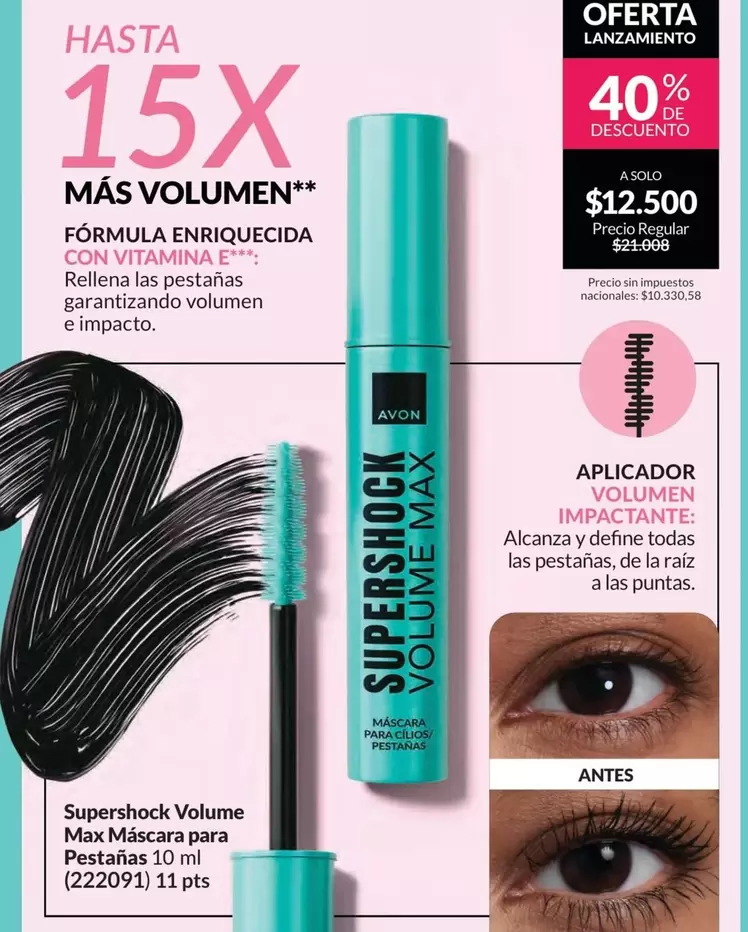 Avon - Super Shock Volume Max Máscara para Pestañas 10 ml