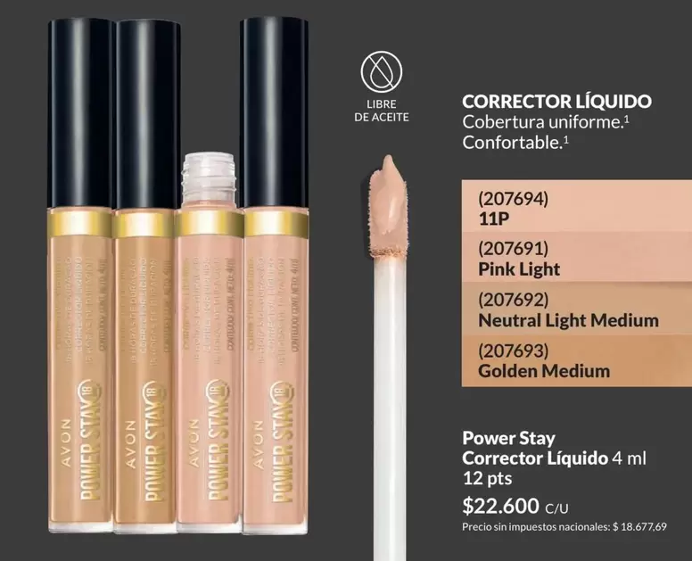 Avon - Power Stay Corrector Líquido 4 ml
