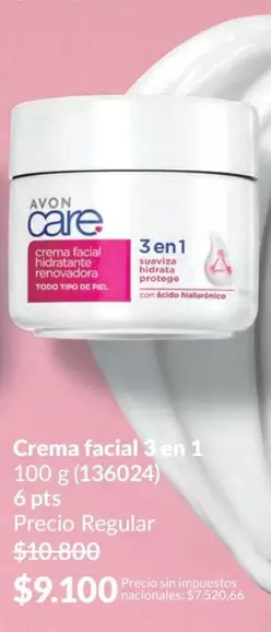 Avon - Crema facial 3 en 1 100 g (136024)