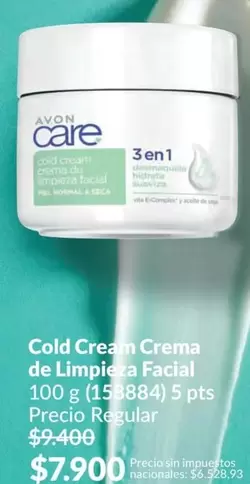 Avon - Cold Cream Crema de Limpieza Facial 100 g (158884)