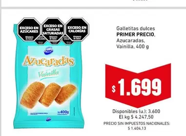 Primer - Galletitas dulces Azucaradas, Vainilla