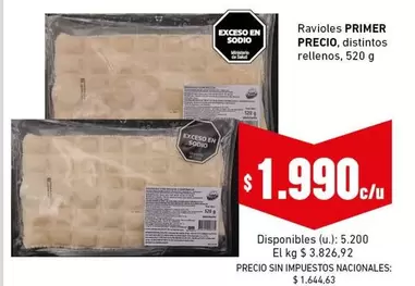 Primer Precio - Ravioles
