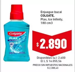 Colgate - Enjuague bucal Plax Ice Infinity