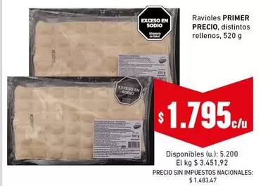 Primer Precio - Ravioles