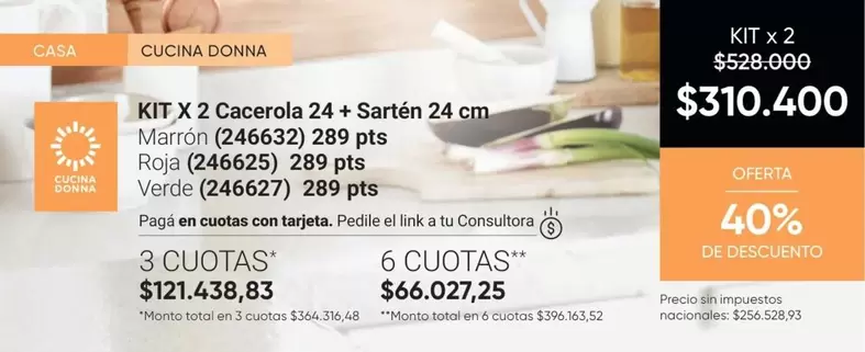 X$ - KIT X 2 Cacerola 24 + Sartén 24 cm