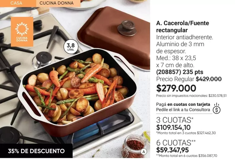 MM - A. Cacerola/Fuente Rectangular