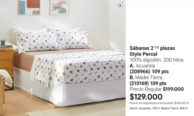 Sábanas 2 1/2 plazas