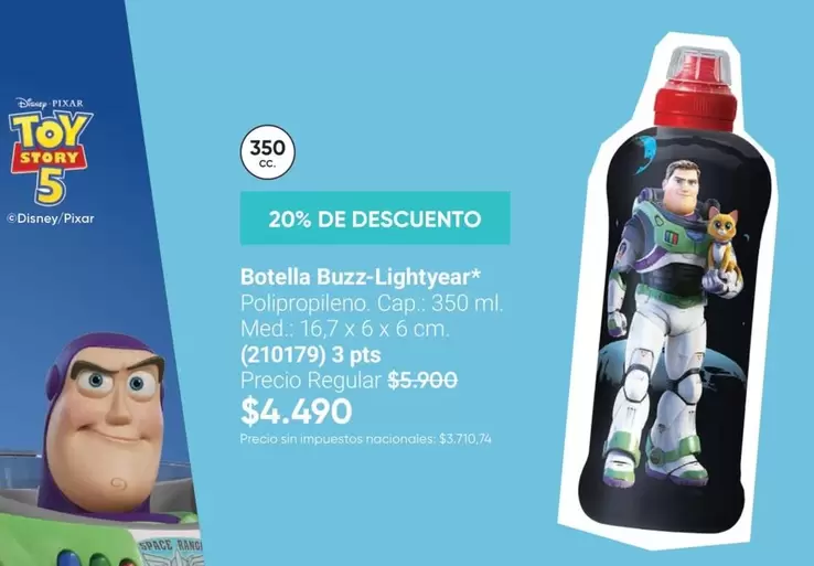 Disney - Botella Buzz-Lightyear