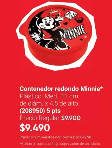 Redondo - Contenedor redondo Minnie (208950)