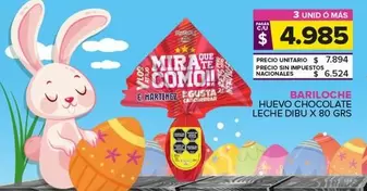 Bariloche - HUEVO CHOCOLATE LECHE DIBU