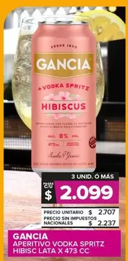 Gancia - APERITIVO VODKA SPRITZ HIBISC LATA