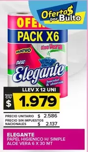 Elegante - PAPEL HIGIENICO H/SIMPLE ALOE VERA