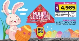 Bariloche - HUEVO CHOCOLATE LECHE DIBU