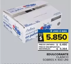 X$ - EDULCORANTE CLASICO SOBRES