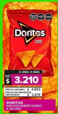 Doritos - Nachos Sabor Queso X 129 GRS