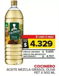 Cocinero - ACEITE MEZCLA GIRASOL OLIVA PET X 900 ML