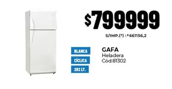 Gafa - Heladera C
uevoCLICA 282 LT. C
uevo31302