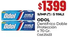 Odol - Dentífrico Doble Protección x 70 Gr. Cód:25433