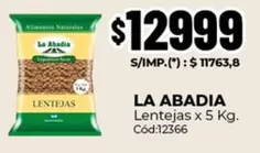 La Abadia - Lentejas x 5 Kg. Cód:12366