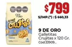 9 de oro - Galletitas Crujitas x 120 Gr.