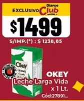 Okey - Leche Larga Vida x 1 Lt. Cód:27891