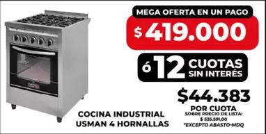 COCINA INDUSTRIAL 4 HORNALLAS