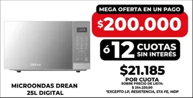 Drean - MICROONDAS DIGITAL