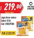 Arcor - Jugo  selecc Cod. 9383/9384