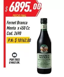 Fernet Branca - Fernet Menta x 450 Cc. Cod. 2690