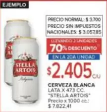 Stella Artois - CERVEZA BLANCA LATA