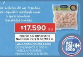 Argentino - LANGOSTINOS PELADOS DESVENADOS