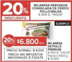 X$ - MILANESA REBOZADA CONGELADA DE CERDO/POLLO/NALGA