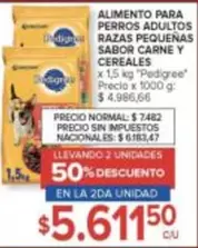 Pedigree - ALIMENTO PARA PERROS ADULTOS RAZAS PEQUEÑAS SABOR CARNE Y CEREALES