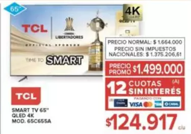 TCL - SMART TV 65" QLED 4K