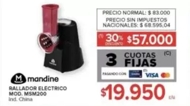 Mandine - RALLADOR ELECTRICO MOD. MSM200