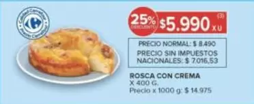 Carrefour - ROSCA CON CREMA