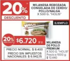 X$ - MILANESA REBOZADA CONGELADA DE CERDO/POLLO/NALGA