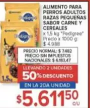 Pedigree - ALIMENTO PARA PERROS ADULTOS RAZAS PEQUEAS SABOR CARNE Y CEREALES
