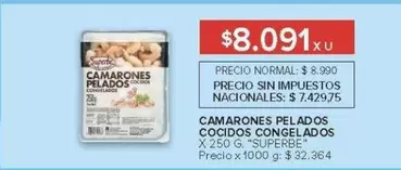 Superbe - CAMARONES PELADOS COCIDOS CONGELADOS
