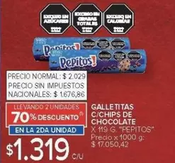 Pepitos - GALLETITAS C/CHIPS DE CHOCOLATE