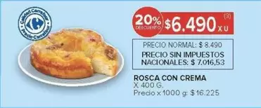 Carrefour - ROSCA CON CREMA