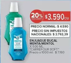 Carrefour - ENJUAGUE BUCAL MENTA/MENTOL