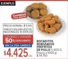 X$ - BOCADITOS REBOZADOS PREFRITOS DE POLLO